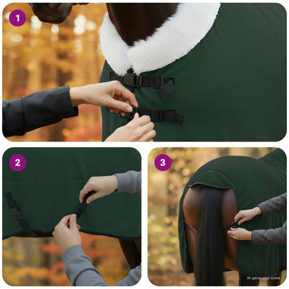 Pferdedecke Dunkelgrün 155 cm Polarfleece