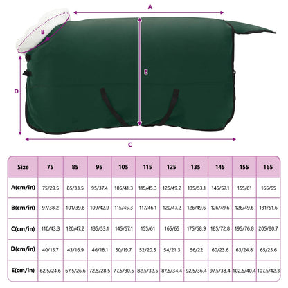 Pferdedecke Dunkelgrün 155 cm Polarfleece