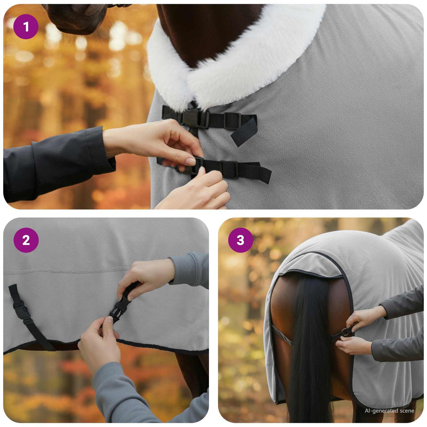 Pferdedecke Dunkelgrün 135 cm Polarfleece