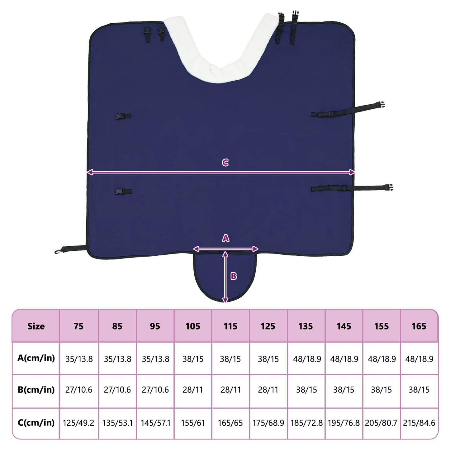 Pferdedecke Marineblau 105 cm Polarfleece