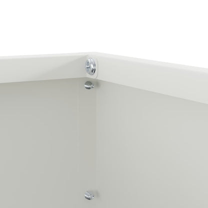 Raseneinfassung 6 pcs Weiß 40 x 40 x 13 cm Stahl