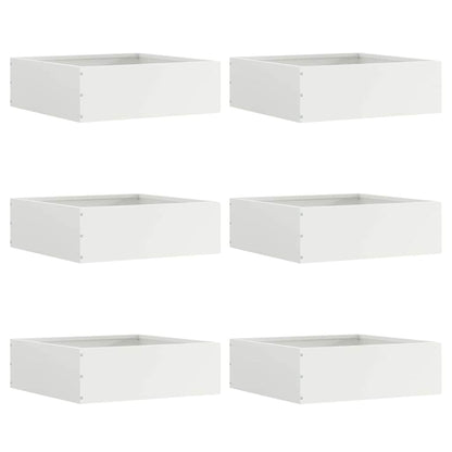 Raseneinfassung 6 pcs Weiß 40 x 40 x 13 cm Stahl