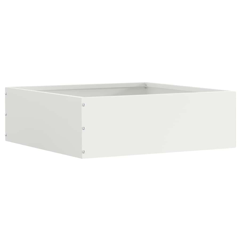 Raseneinfassung 6 pcs Weiß 40 x 40 x 13 cm Stahl