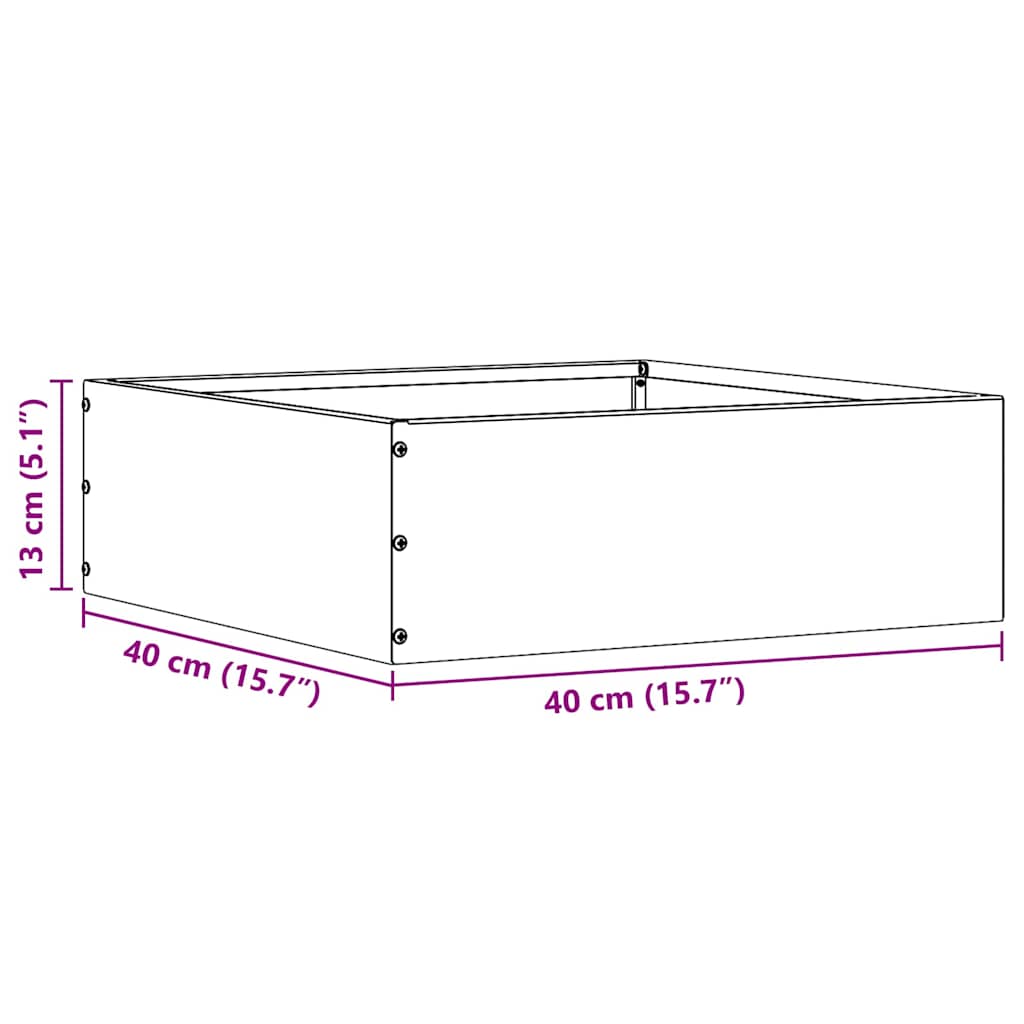 Raseneinfassung Anthrazit 40 x 40 x 13 cm Stahl