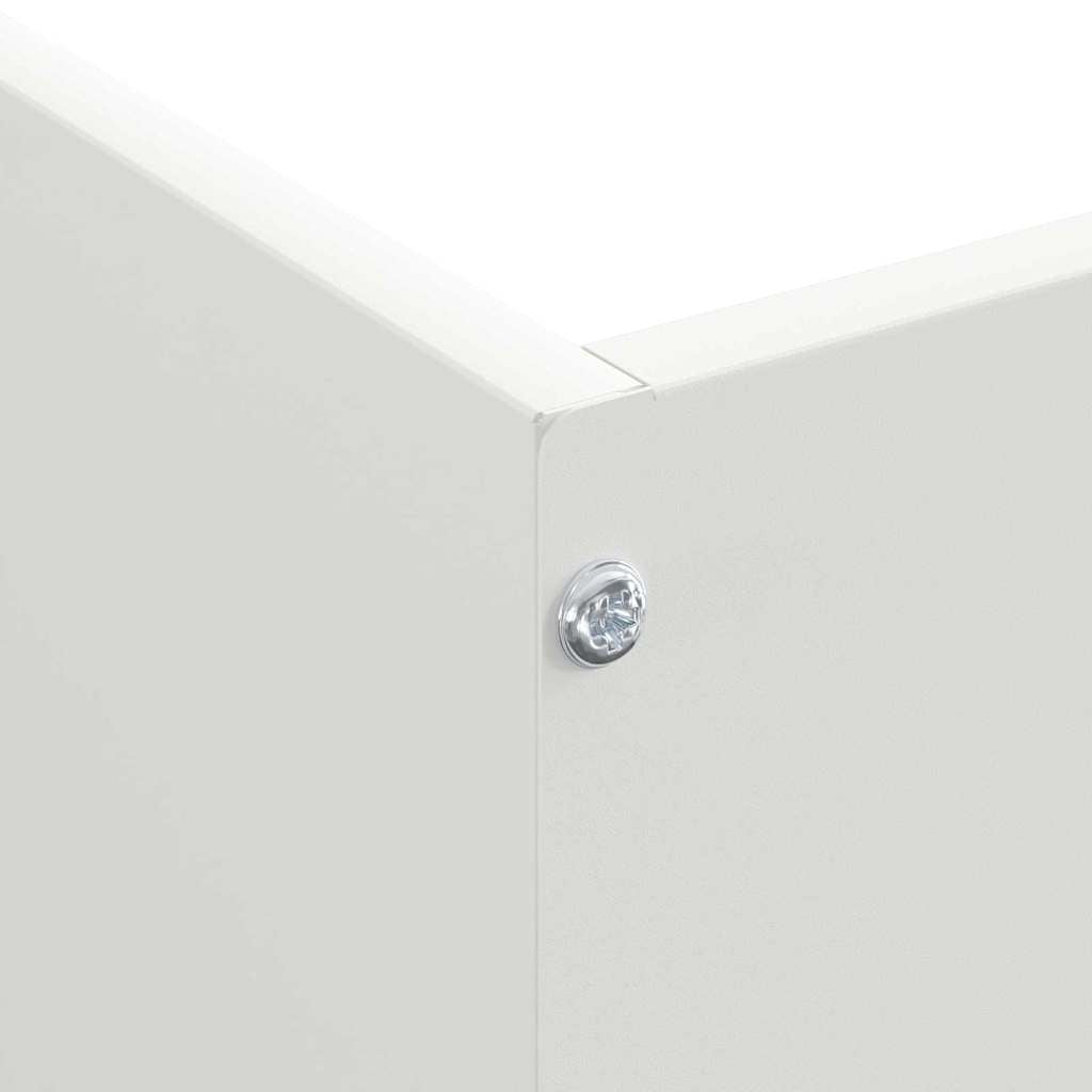 Raseneinfassung 6 pcs Weiß 50 x 50 x 13 cm Stahl