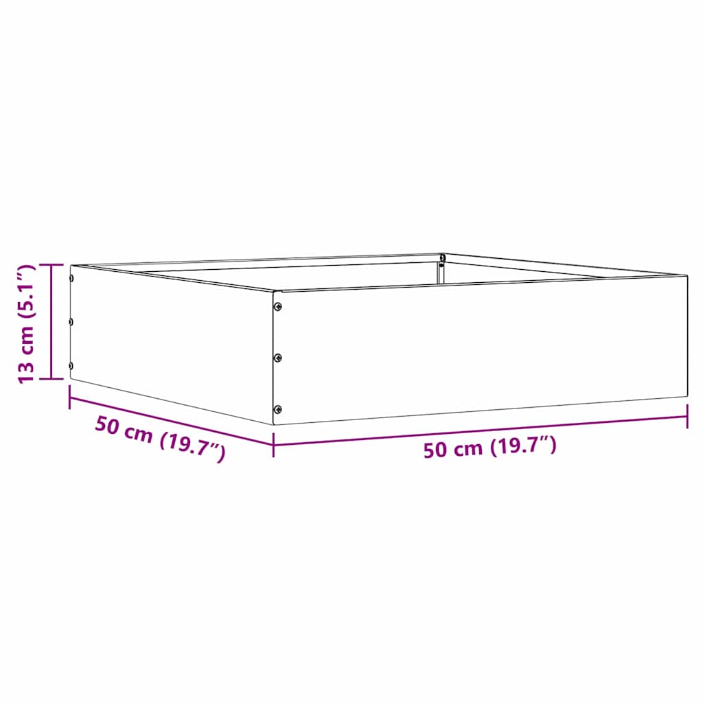 Raseneinfassung 6 pcs Weiß 50 x 50 x 13 cm Stahl