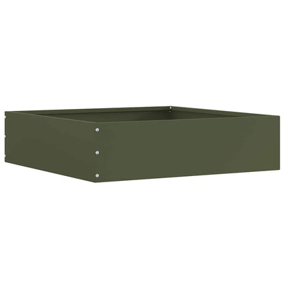 Raseneinfassung Olive Grün 50 x 50 x 13 cm Stahl