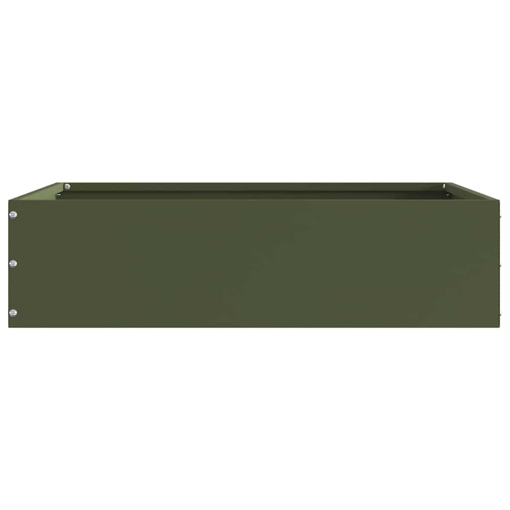 Raseneinfassung Olive Grün 50 x 50 x 13 cm Stahl