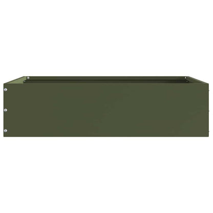 Raseneinfassung Olive Grün 50 x 50 x 13 cm Stahl