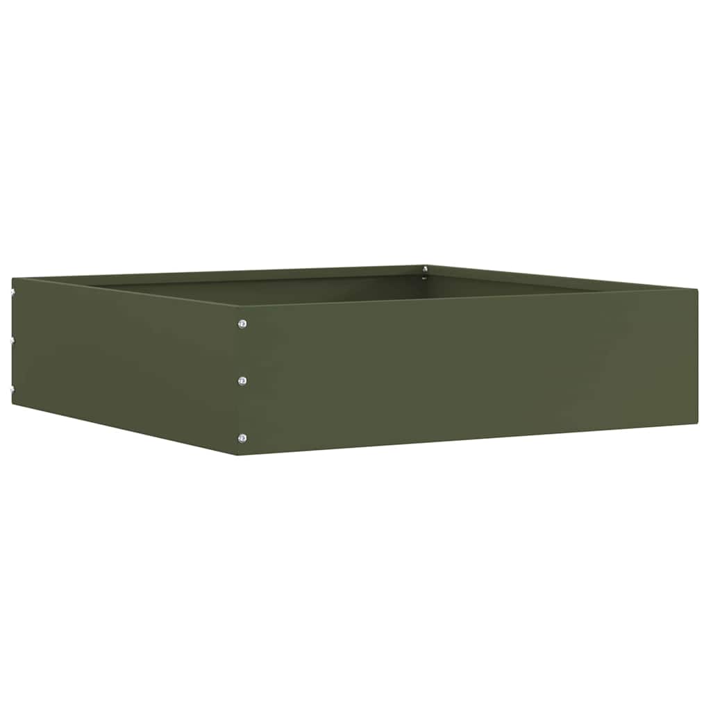 Raseneinfassung 6 pcs Olive Grün 50 x 50 x 13 cm Stahl