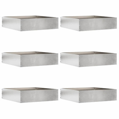 Raseneinfassung 6 pcs Silber 50 x 50 x 13 cm Edelstahl
