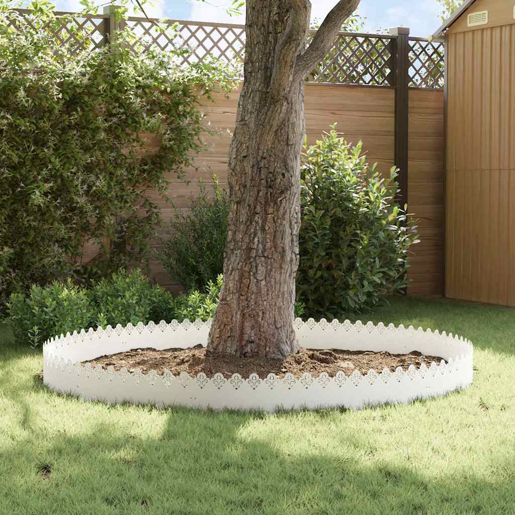 Rasenkanten 30 pcs Weiß 103 x 0,05 x 22 cm Stahl