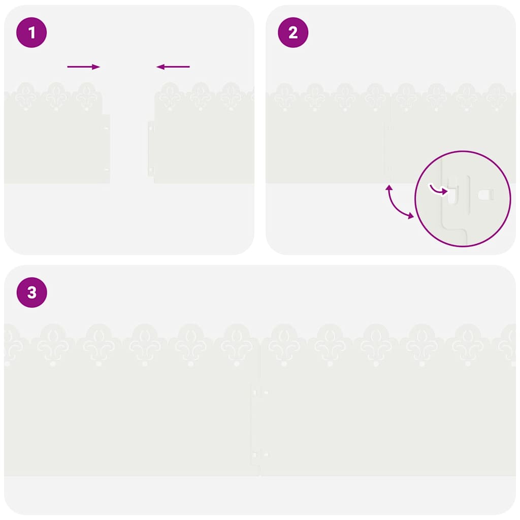 Rasenkanten 30 pcs Weiß 103 x 0,05 x 22 cm Stahl