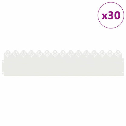 Rasenkanten 30 pcs Weiß 103 x 0,05 x 22 cm Stahl