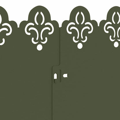 Rasenkanten 30 pcs Olive Grün 103 x 0,05 x 22 cm Stahl