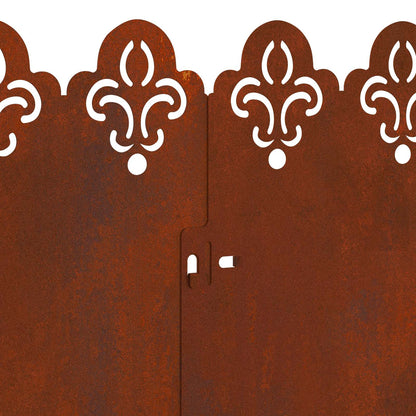 Rasenkanten 10 pcs Rostig 103 x 0,05 x 22 cm Wetterfeststahl