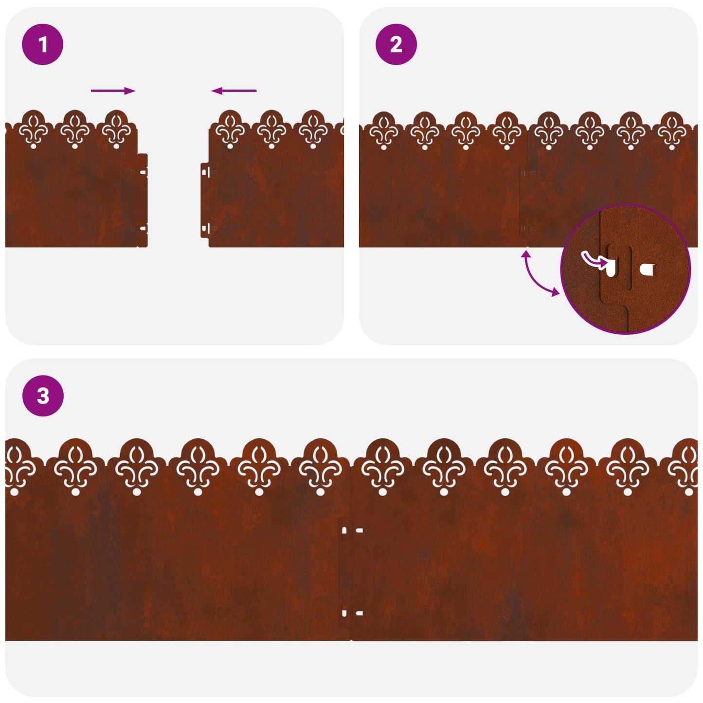 Rasenkanten 10 pcs Rostig 103 x 0,05 x 22 cm Wetterfeststahl