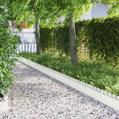 Rasenkanten 30 pcs Weiß 103 x 0,05 x 22 cm Stahl