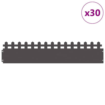 Rasenkanten 30 pcs Schwarz 103 x 0,05 x 22 cm Stahl