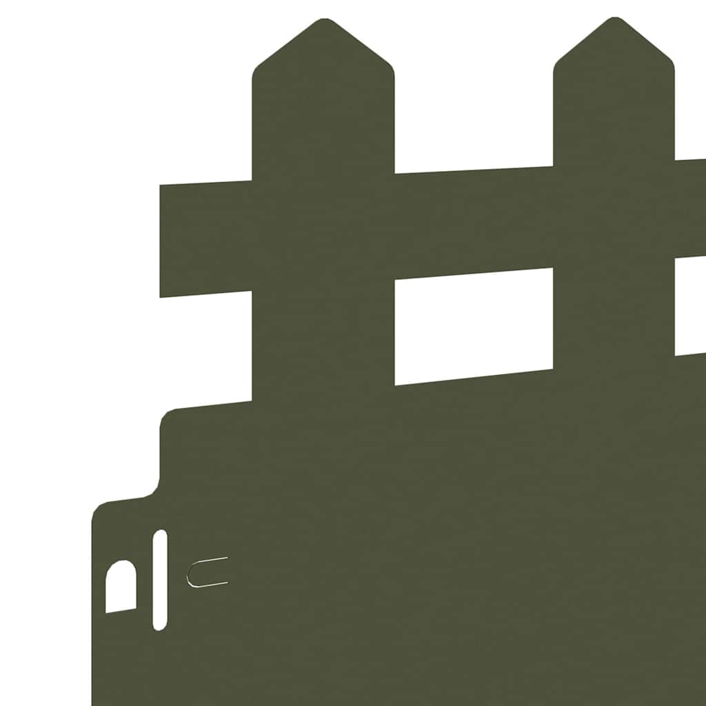 Rasenkanten 10 pcs Olive Grün 103 x 0,05 x 22 cm Stahl