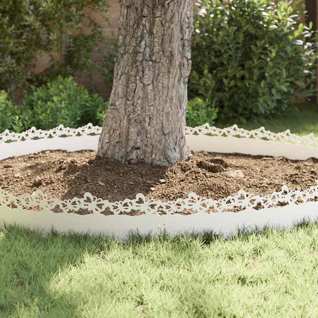 Rasenkanten 30 pcs Weiß 103 x 0,05 x 22 cm Stahl