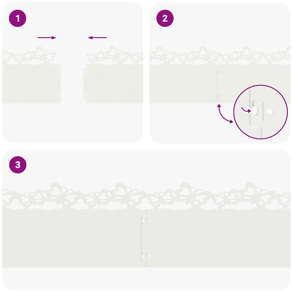 Rasenkanten 30 pcs Weiß 103 x 0,05 x 22 cm Stahl