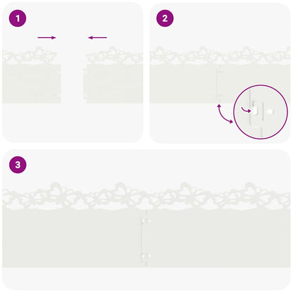 Rasenkanten 30 pcs Weiß 103 x 0,05 x 22 cm Stahl
