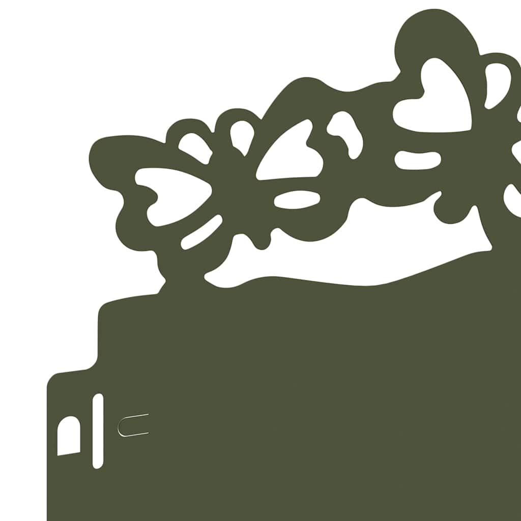 Rasenkanten 10 pcs Olive Grün 103 x 0,05 x 22 cm Stahl