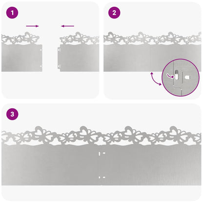 Rasenkanten 20 pcs Silber 103 x 0,05 x 22 cm Edelstahl