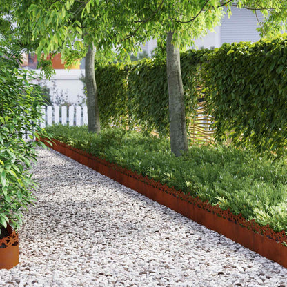 Rasenkanten 10 pcs Rostig 103 x 0,05 x 22 cm Wetterfeststahl