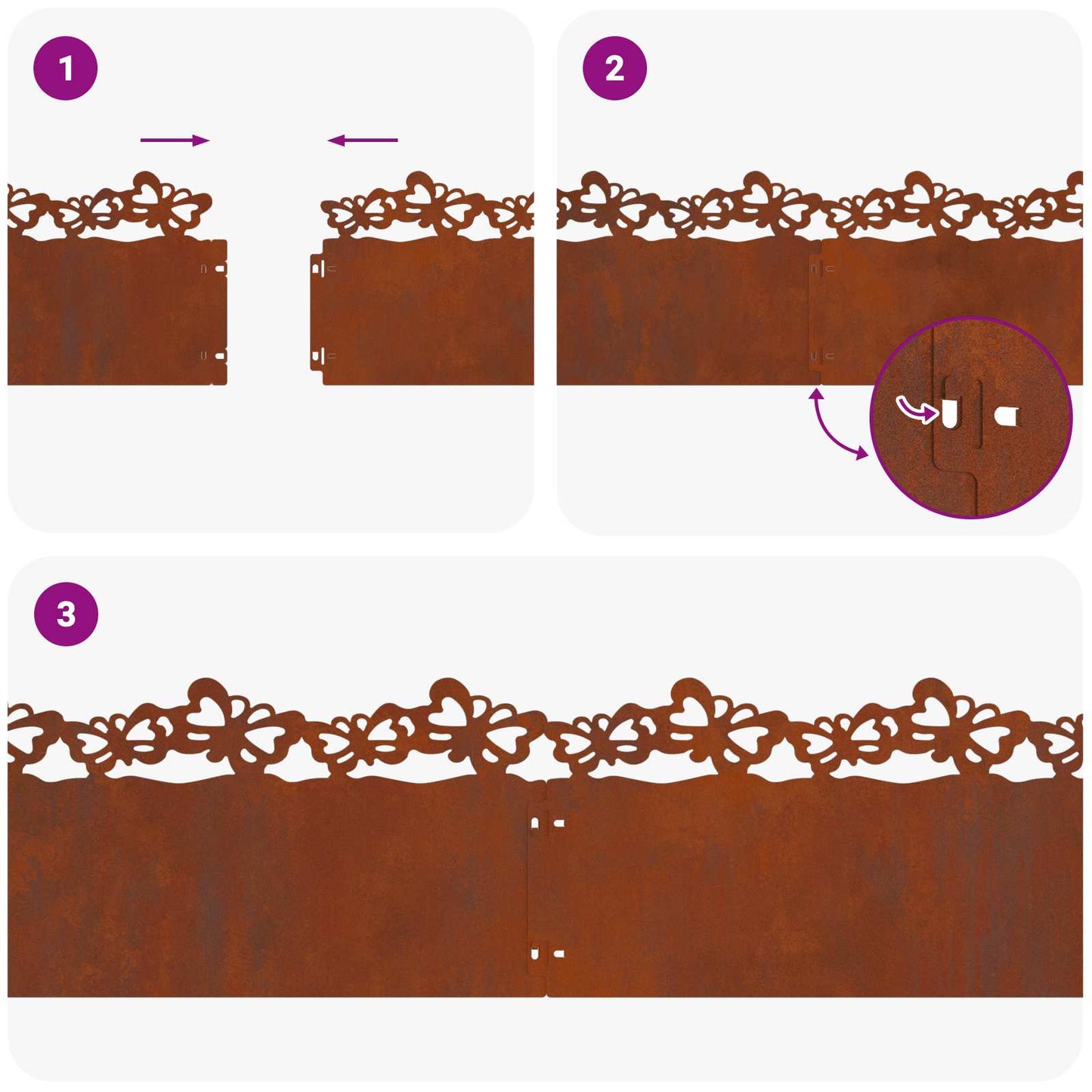Rasenkanten 10 pcs Rostig 103 x 0,05 x 22 cm Wetterfeststahl