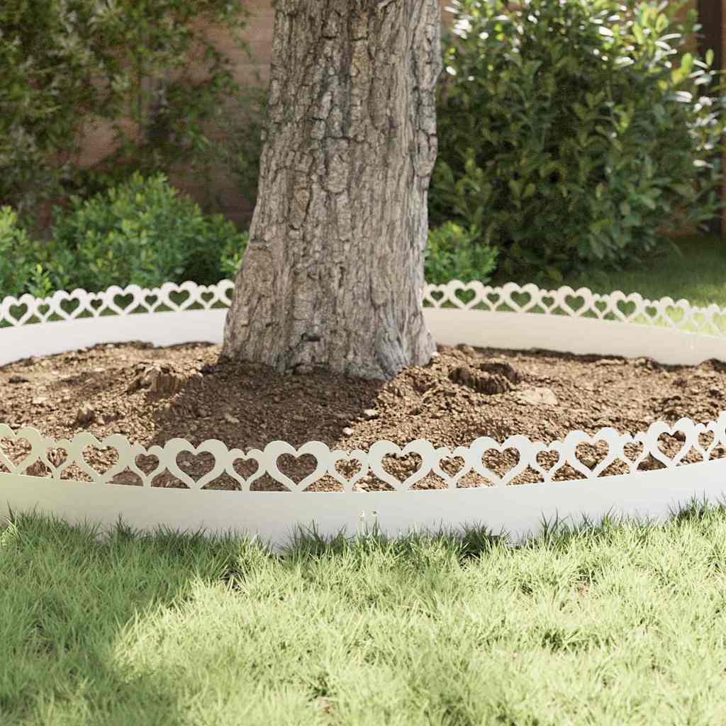 Rasenkanten 10 pcs Weiß 103 x 0,05 x 22 cm Stahl