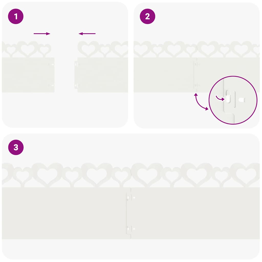 Rasenkanten 10 pcs Weiß 103 x 0,05 x 22 cm Stahl