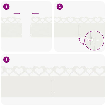 Rasenkanten 10 pcs Weiß 103 x 0,05 x 22 cm Stahl