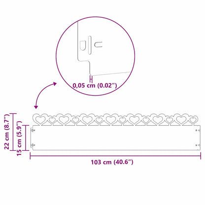 Rasenkanten 30 pcs Anthrazit 103 x 0,05 x 22 cm Stahl