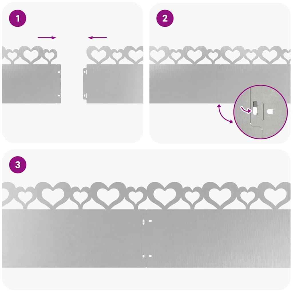 Rasenkanten 30 pcs Silber 103 x 0,05 x 22 cm Edelstahl