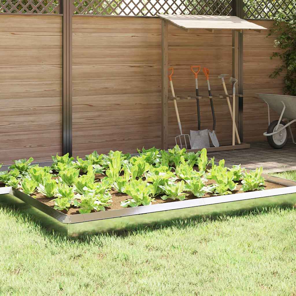 Schneckenzaun 4 pcs Silber 50 x 3,5 x 25 cm Edelstahl