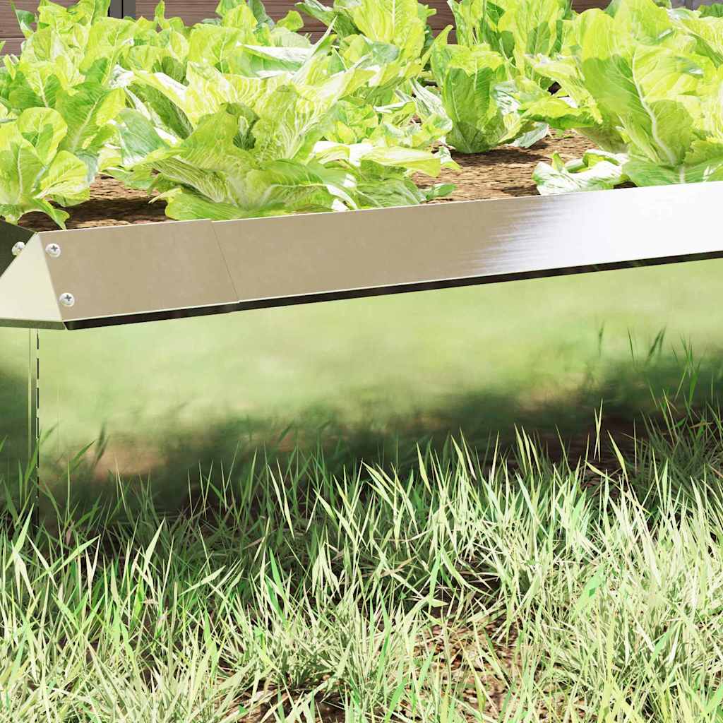 Schneckenzaun Silber 100 x 3,5 x 25 cm Edelstahl