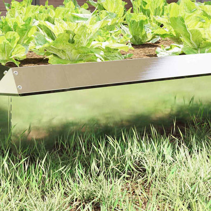 Schneckenzaun Silber 100 x 3,5 x 25 cm Edelstahl