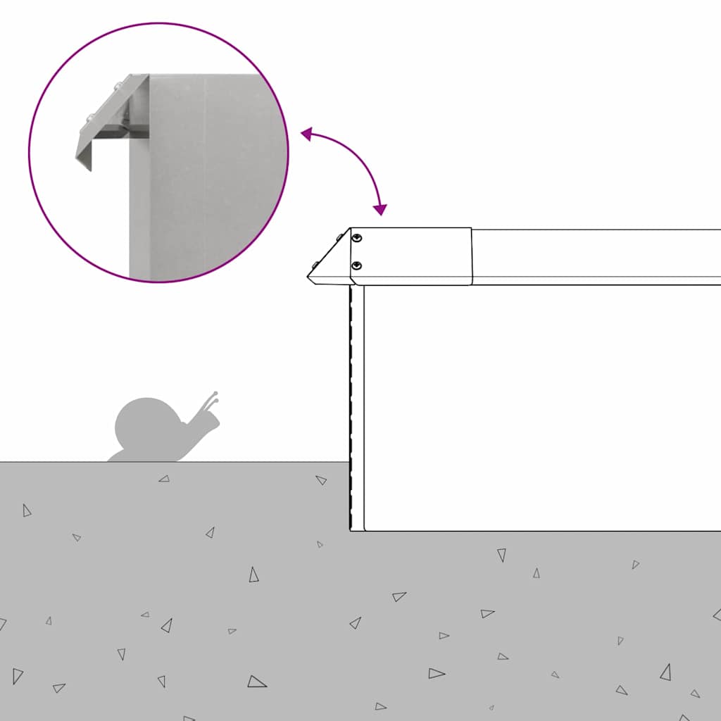 Schneckenzaun Silber 100 x 3,5 x 25 cm Edelstahl