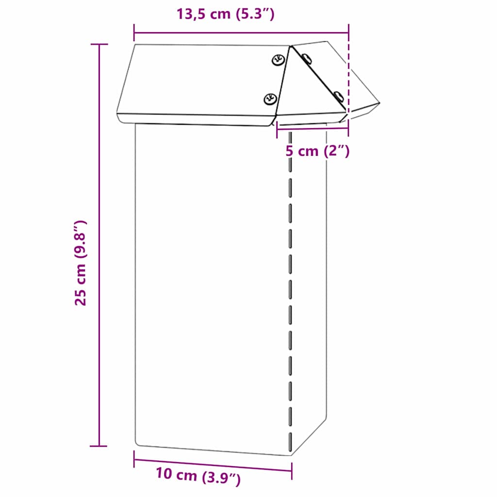 Schneckenzaun Silber 13,5 x 13,5 x 25 cm Edelstahl