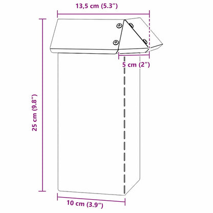 Schneckenzaun Silber 13,5 x 13,5 x 25 cm Edelstahl