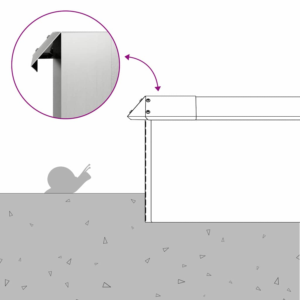 Schneckenzaun Silber 10 x 10 x 25 cm Verzinkter Stahl