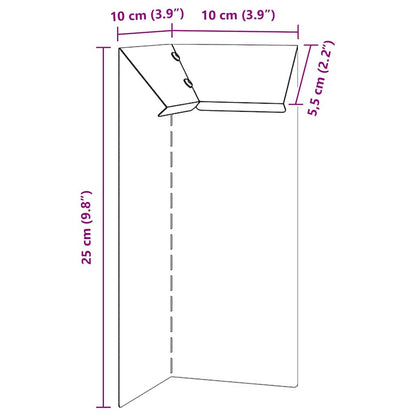 Schneckenzaun Silber 10 x 10 x 25 cm Verzinkter Stahl