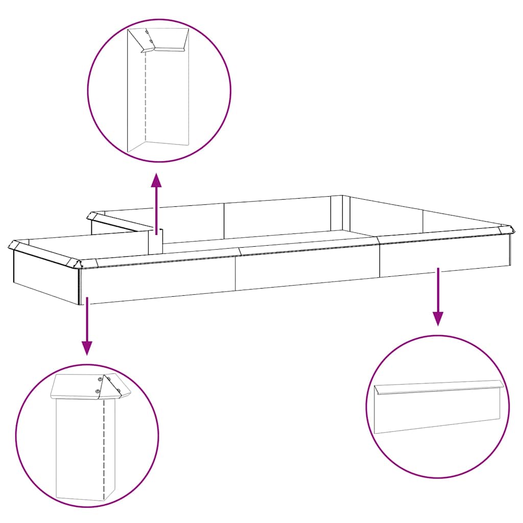 Schneckenzaun 4 pcs Silber 10 x 10 x 25 cm Verzinkter Stahl