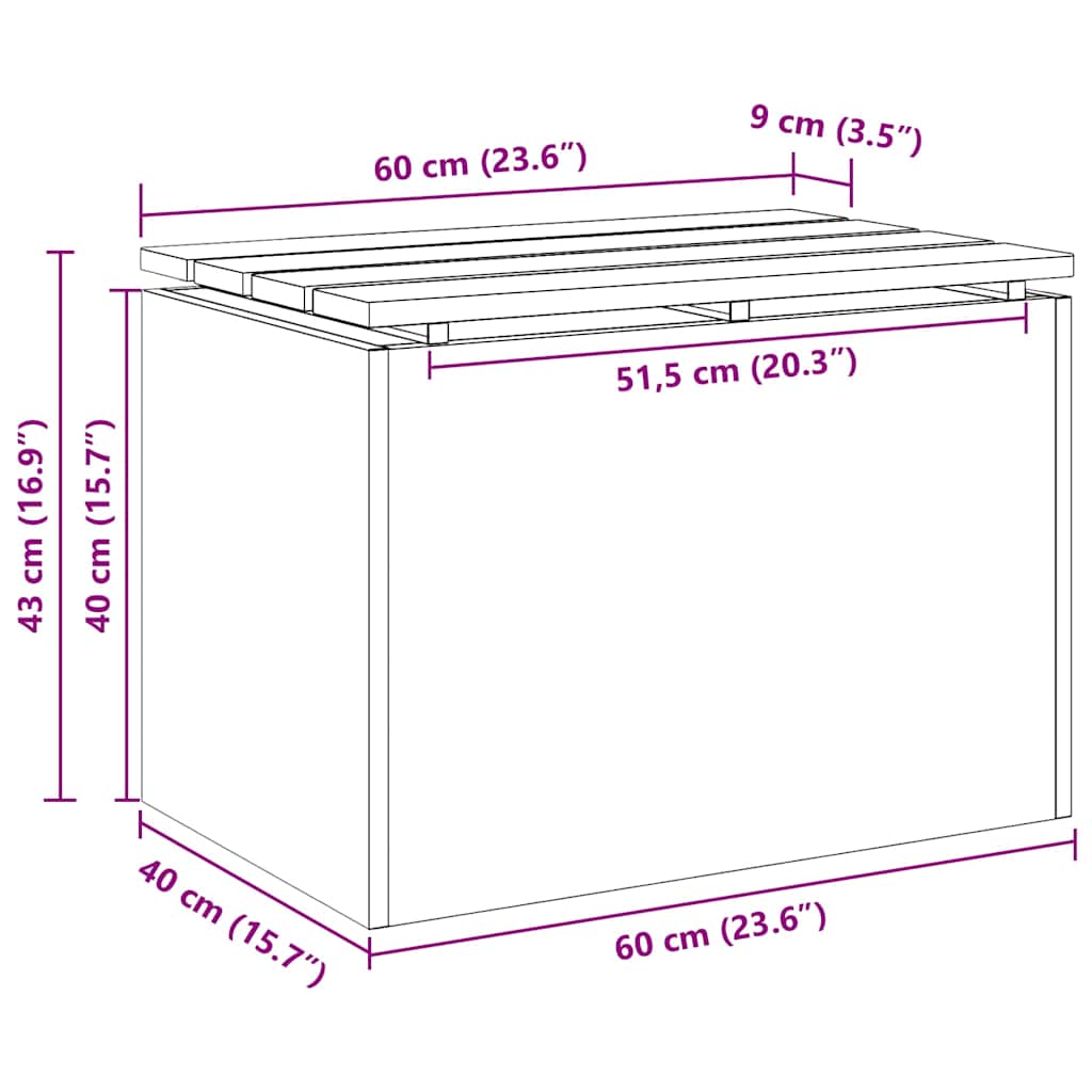 Gartenbank Edelstahl 60 x 40 x 43 cm