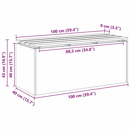 Gartenbank Anthrazit 100 x 40 x 43 cm