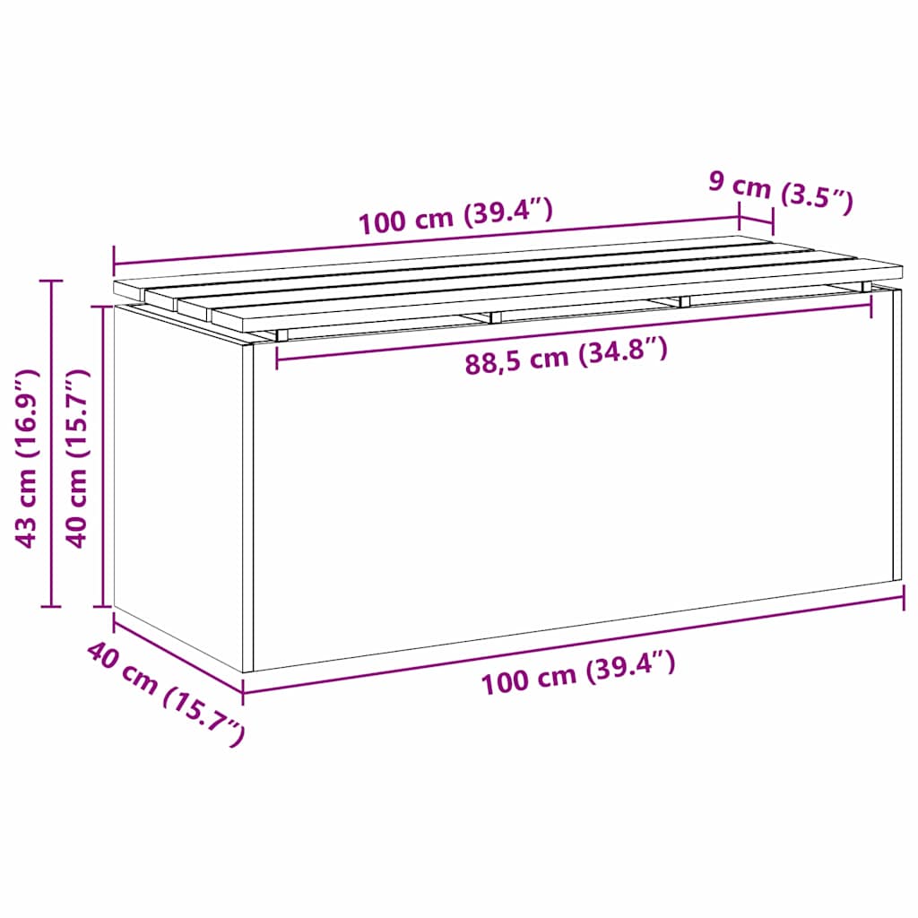 Gartenbank Verzinkter Stahl 100 x 40 x 43 cm