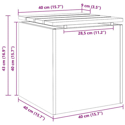 Gartenbank Olive Grün 40 x 40 x 43 cm