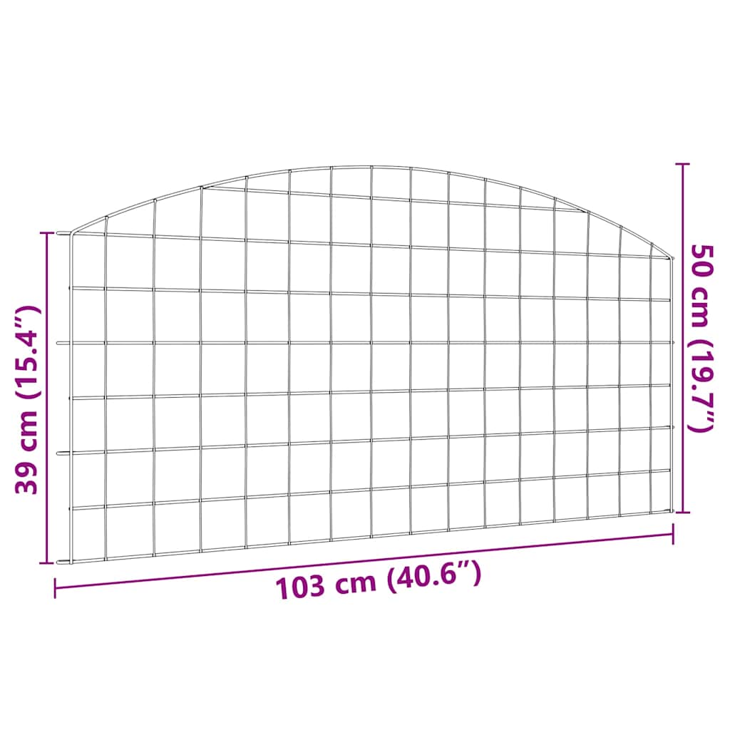 vidaXL Teichzaun Set 5 pcs Grün 100 x 50 cm Stahl